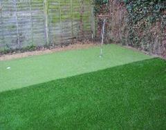 A closer look at the two artificial grass surfaces - Lawn and Putting Green